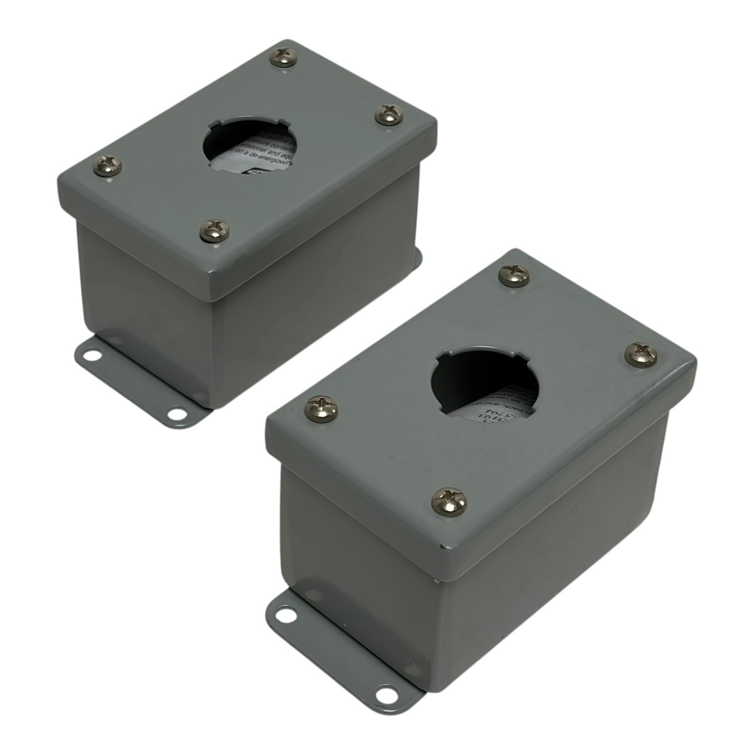 Used Hubbell Wiegmann PSL1WW Pushbutton Enclosure 1 Hole Gray Steel Lot of 2