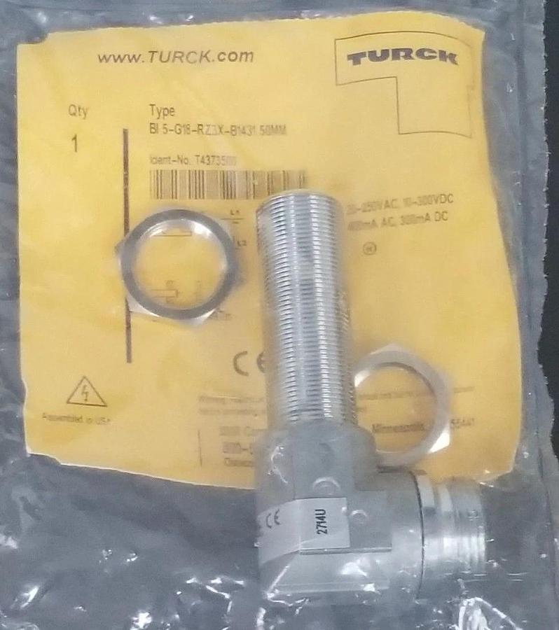 Used NEW TURCK BI 5-G18-RZ3X-B1431 50MM PROXIMITY SWITCH T4373500 BI5G18RZ3XB1431
