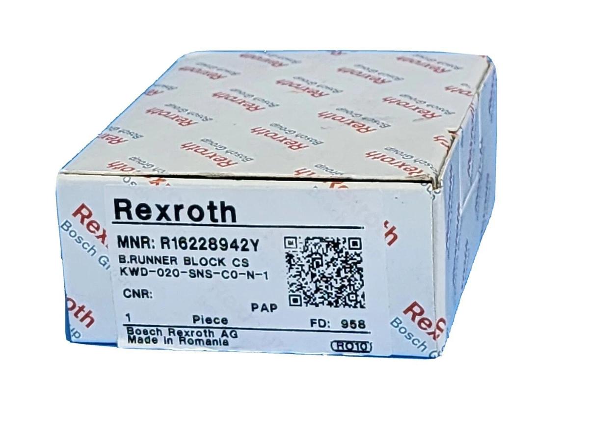 Used NIB REXROTH R16228942Y LINEAR RUNNER BLOCK KWD-020-SNS-C0-N-1