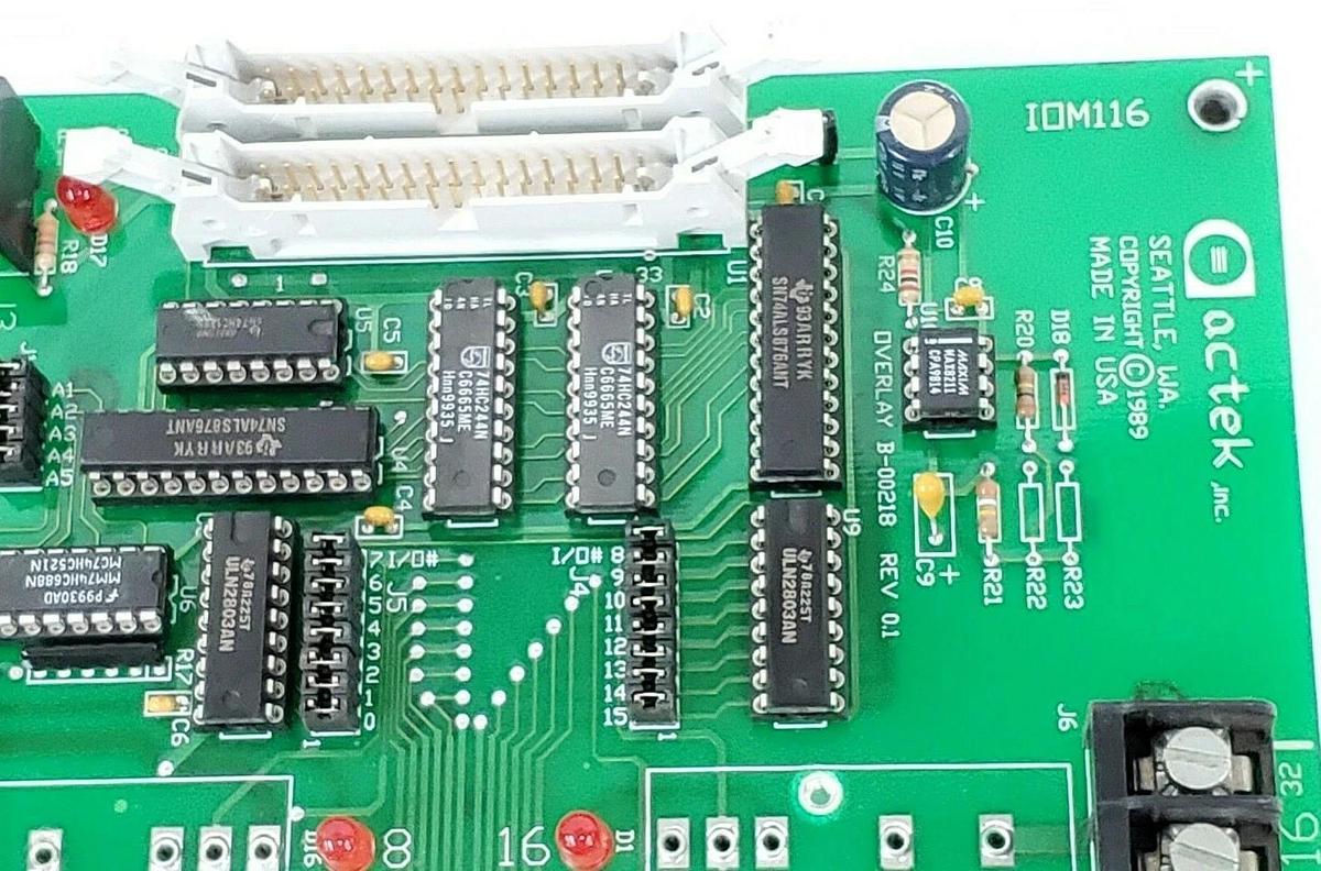 Used ACTEK INC. IOM-116 I/O CONTROL BOARD B-00218 REV. 0.1 B-00219 B-00220 IOM116