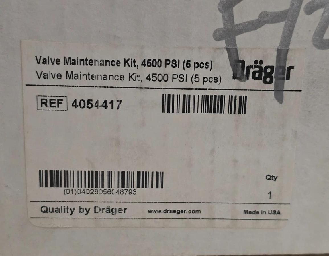Drager Draeger 4054417 Valve Maintenance Kit 4500 PSI (5 Pcs) OEM NSMP
