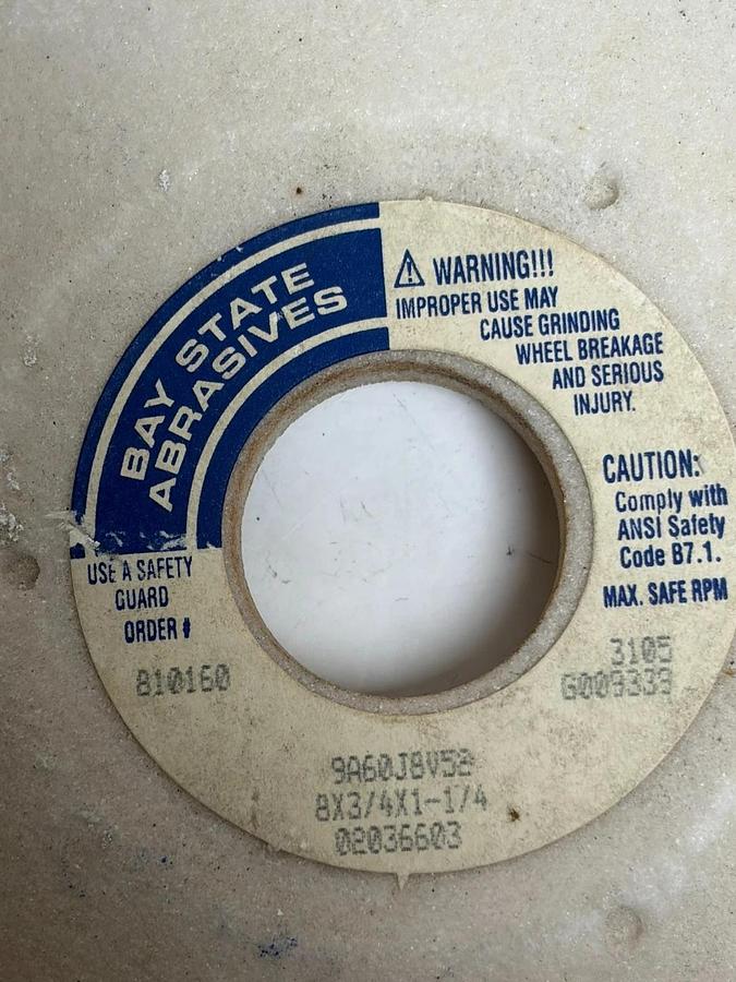 Bay State Abrasives 9A60J8V52 Grinding Wheels 8x3/4x1-1/4 - Lot of 2 New Surplus
