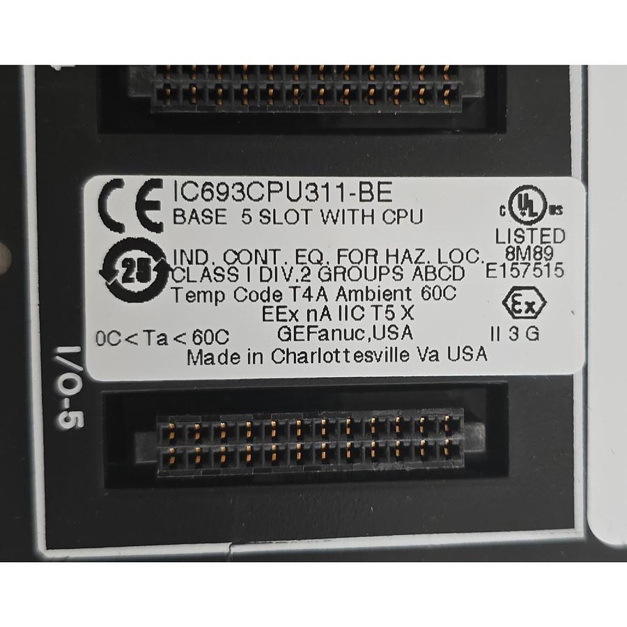Used GE FANUC IC693CPU311 90-30 5-SLOT BASE BACKPLANE W/ CPU IC693CPU311-BE USPI