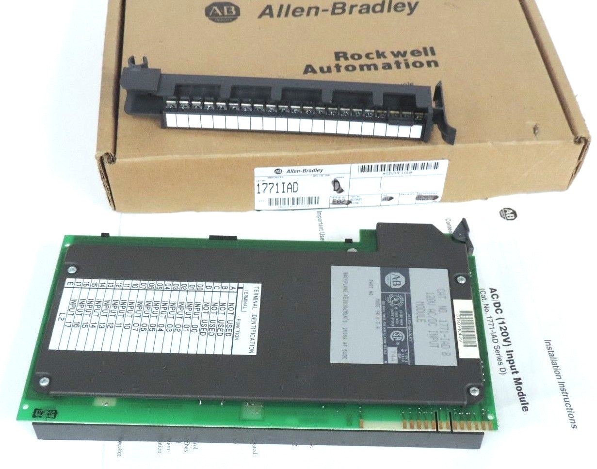 Used ALLEN BRADLEY 1771-IAD INPUT MODULE 1771IAD SER. B W/ 1771-WH WIRING ARM
