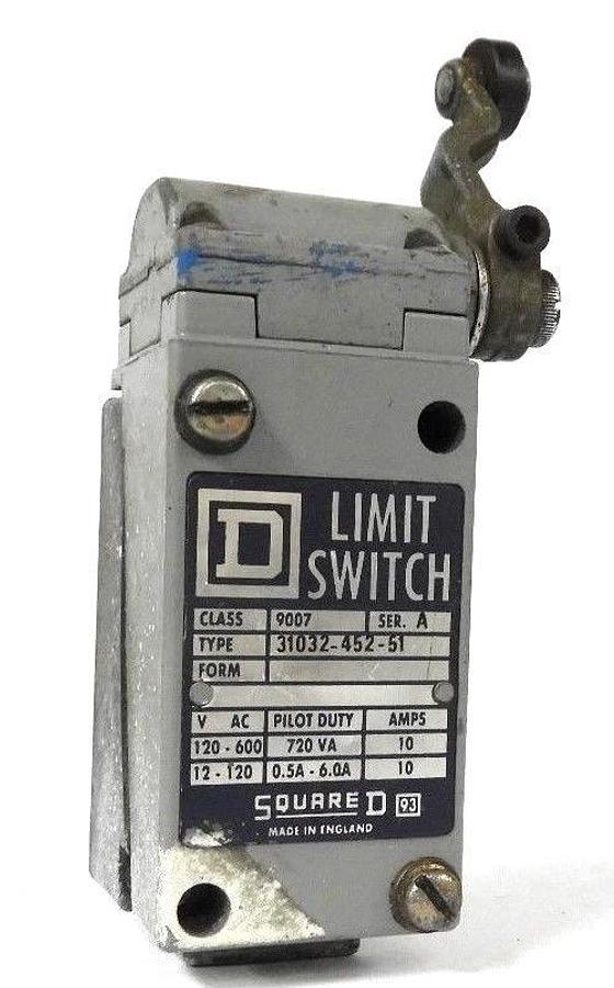 Used SQUARE D 9007-31032-452-51 LIMIT SWITCH 90073103245251, SER. A W/ KA-1