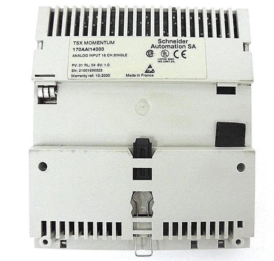 Used SCHNEIDER ELECTRIC 170AAI14000 ANALOG INPUT MODULE 16 CH. SINGLE PV:01, RL:04