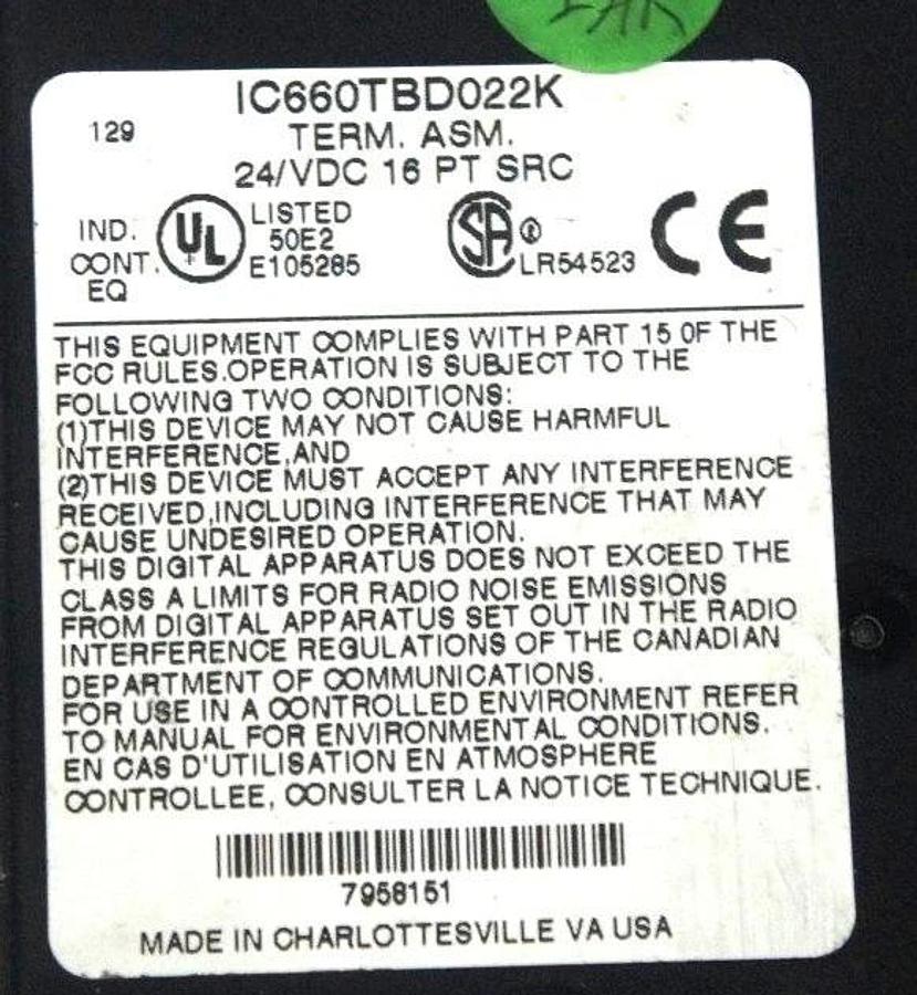 Used GE FANUC IC660EBD022X ELECTRIC CIRCUIT MODULE IC660EBD022