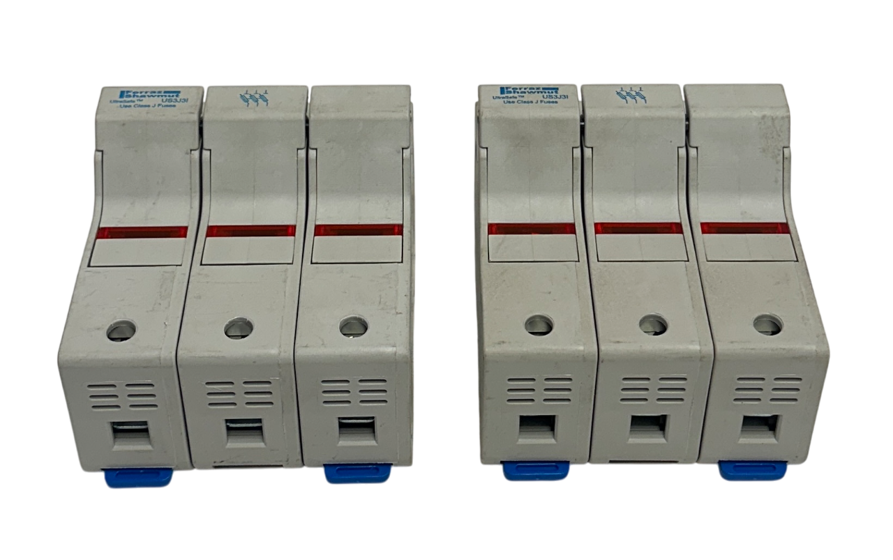 Used 2 FERRAZ SHAWMUT US3J3I / K214967 FUSE HOLDERS ULTRASAFE 30A 600VAC/DC USNP