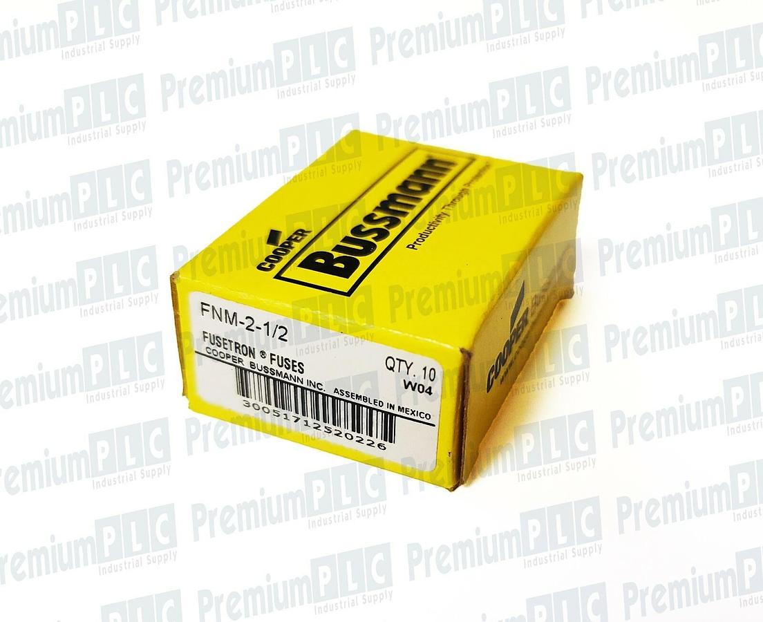 Used BOX OF 10 COOPER BUSSMANN FNM-2-1/2 CLASS MIDGET FUSES  2-1/2A 250V FNM212 NIB