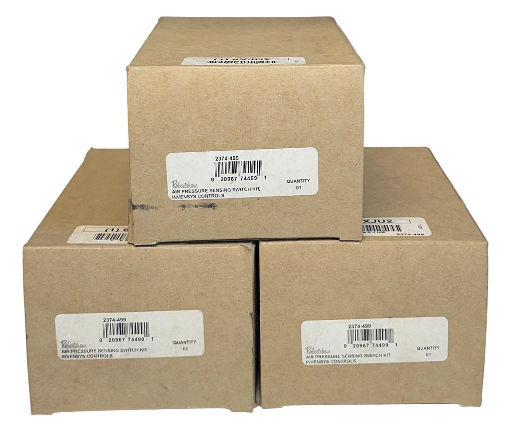 Used 3 ROBERTSHAW 2374-499 / 2374499 AIR PRESSURE SENSING SWITCH KITS 6XJU2 NSMP