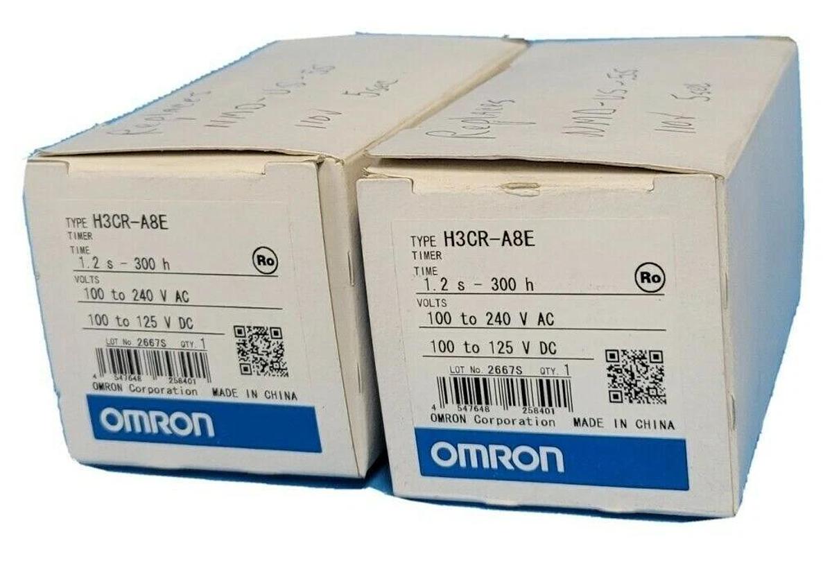 Used LOT OF 2 NIB OMRON H3CR-A8E SOLID STATE TIMERS H3CR, 0.05S-300H