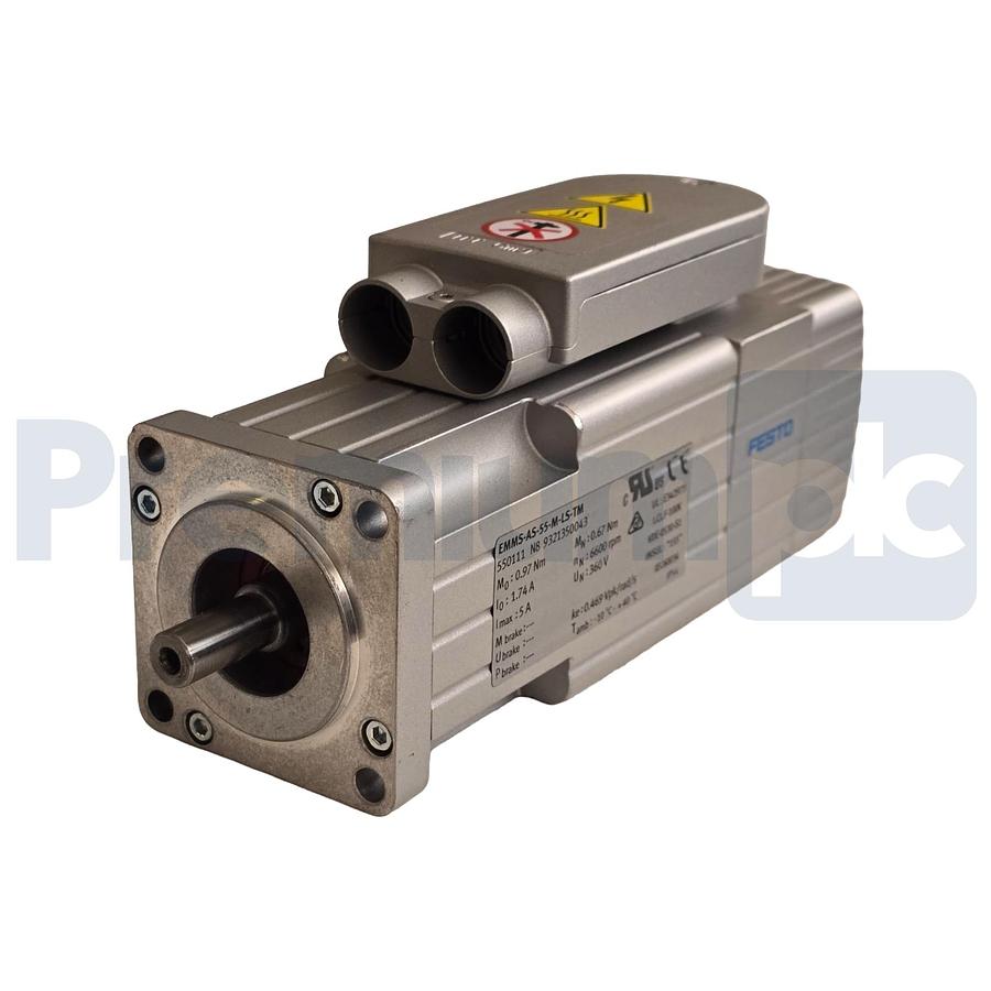 Used Festo EMMS-AS-55-M-LS-TM | 550111 Servo Motor | 360VDC 0.67Nm EnDat Encoder NUPI