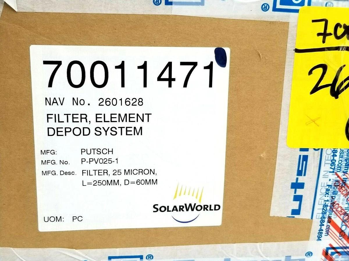Used BOX OF 20 NEW PUTSCH MFG. 9-PV025-1 FILTER ELEMENTS 25 MICRON 250MM 2601628