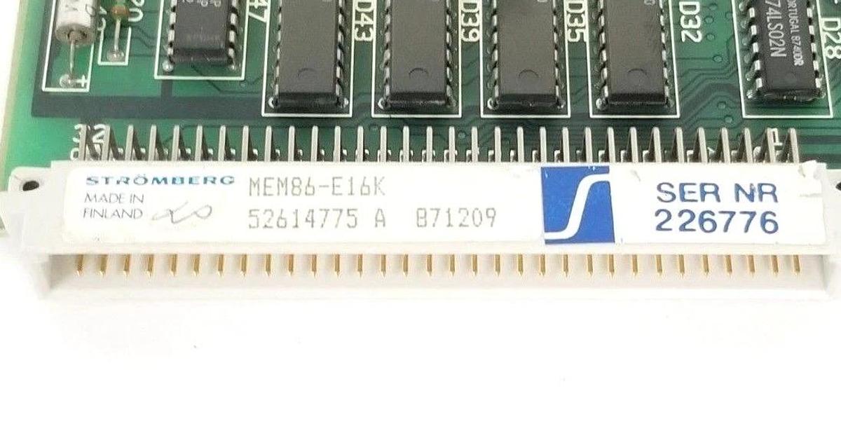 Used ABB / STROMBERG MEM86-E16K MEMORY BOARD 52614775 5761215-1D
