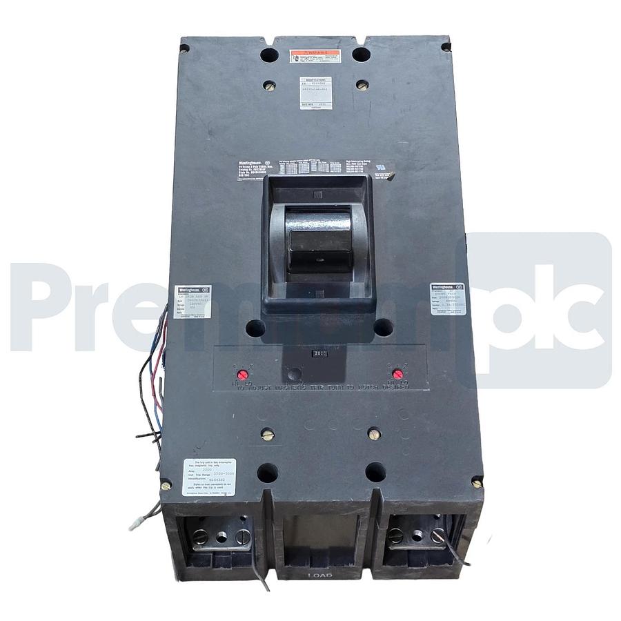 Used Westinghouse PB22500F 2500A 2-Pole 600V Circuit Breaker 654D456G05 w/ 2000A Trip