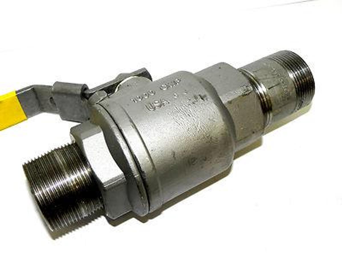 Used APOLLO 76F-107-27 BALL VALVE BODY: CF8M STEM: 316 S.S. 1-1/2''