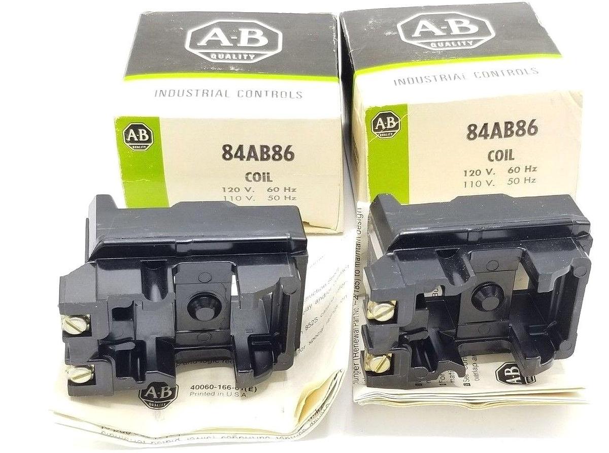 Used LOT OF 2 NIB ALLEN BRADLEY 84AB86 COIL 120V/60HZ, 110V/50HZ