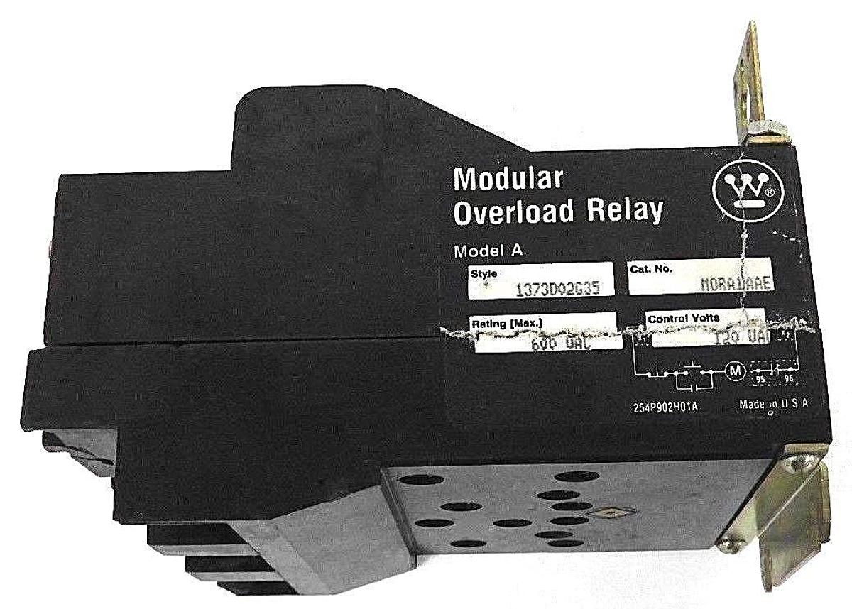 Used WESTINGHOUSE MORA1AAE MODULAR OVERLOAD RELAY MODEL: A, STYLE: 1373D02G35