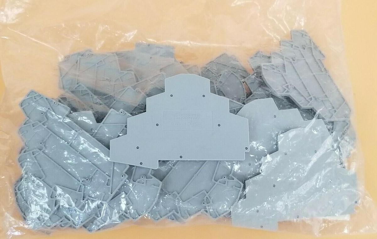 LOT OF 42 NEW PHOENIX CONTACT D-ST 2,5-PE/3L TERMINAL BLOCK END CAPS 3036673