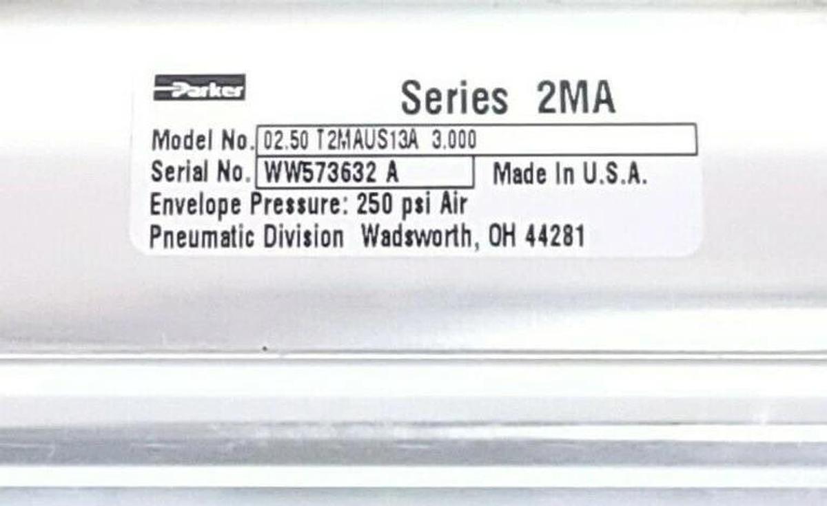 NEW PARKER 02.50 T2MAUS13A 3.000 PNEUMATIC CYLINDER