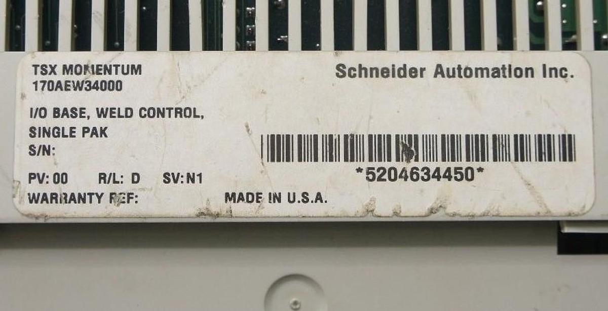 Used SCHNEIDER ELECTRIC 170LNT71000 COMMUNICATION ADAPTER W/ 170AEW34000 I/O BASE