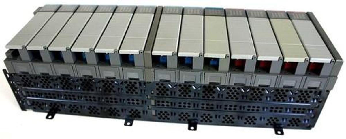Used ALLEN BRADLEY 1746-A13 SLOT RACK SER B 1746-IB16, 1746-OA16, 1746-IA16 MODULES