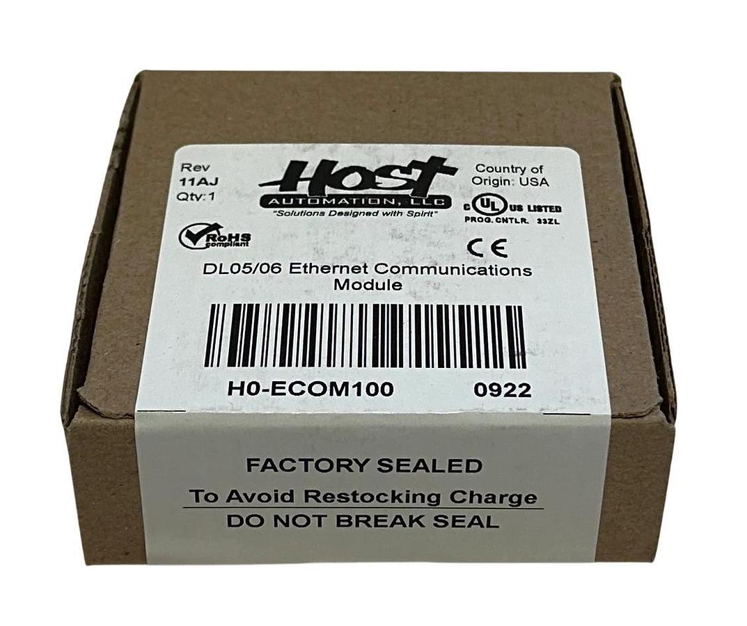 Used HOST AUTOMATION H0-ECOM100 / DL05/06 Ethernet COMMUNICATIONS MODULE 11AJ NSFS