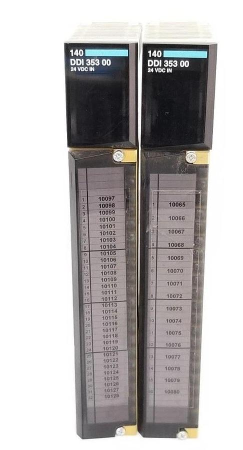 Used LOT OF 2 SCHNEIDER AUTOMATION 140 DDI 353 00 REV. 01.02 INPUT MODULES 140DDI353
