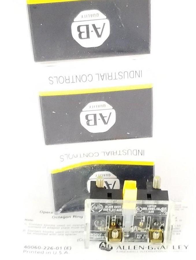 LOT OF 3 NIB ALLEN BRADLEY 800T-XD1 CONTACT BLOCKS 800TXD1, SER. D