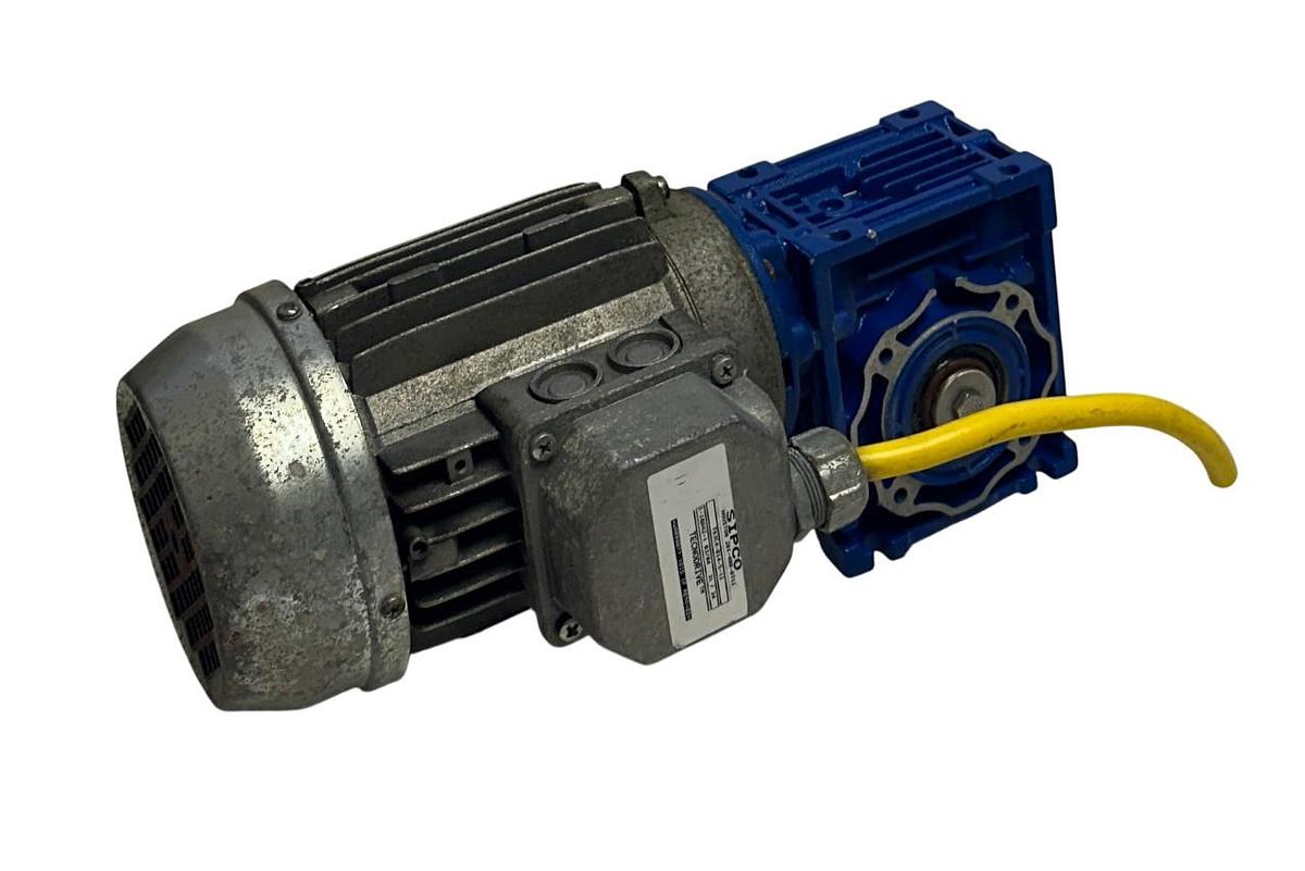 Used SIPCO T63C4 ASYNCHRONOUS MOTOR 0.22kW/0.3HP 60Hz W/ NMRV/040 GEAR REDUCER USNP