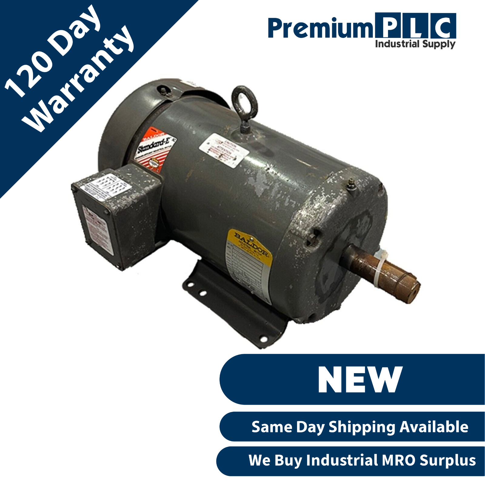 Used NEW BALDOR M3616T ELECTRIC MOTOR 7.5HP, 3450RPM, 3PH, 60HZ, 184T, 3640M, TEFC