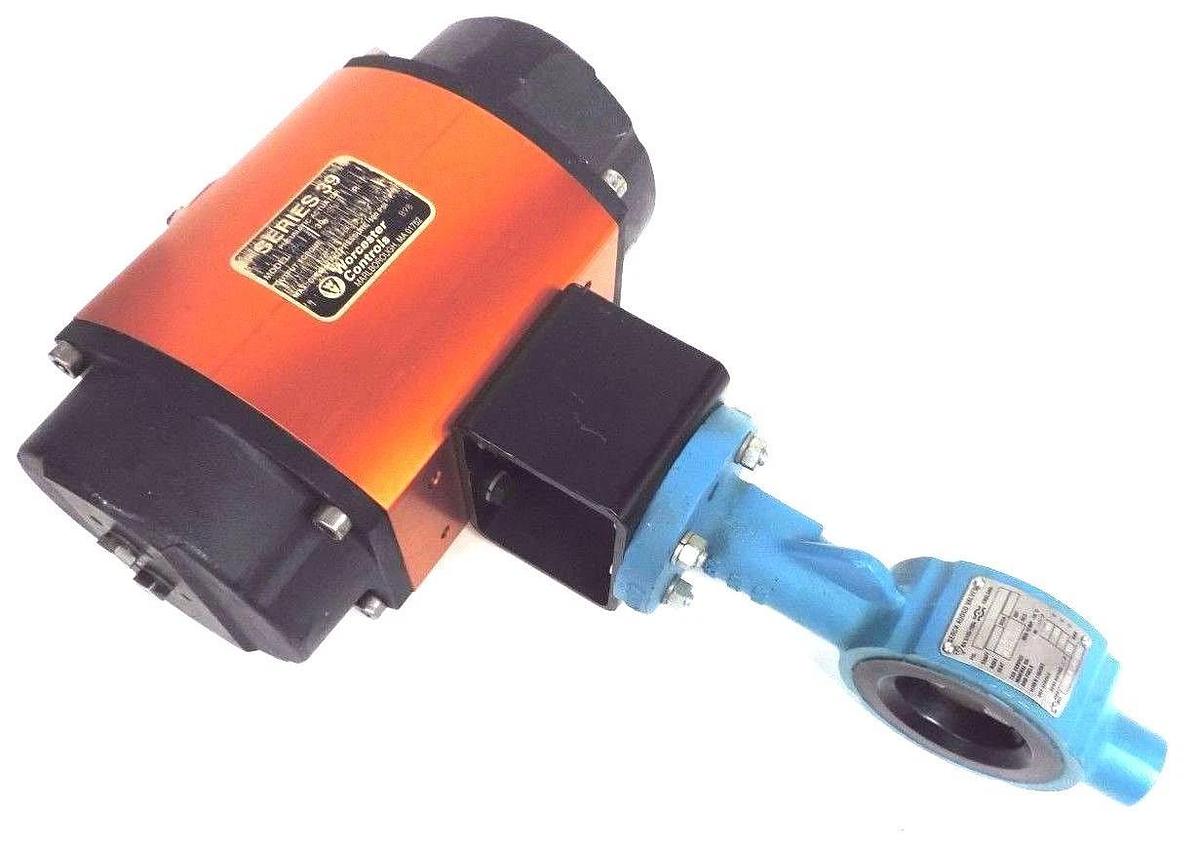 Used WORCESTER MODEL 25 PNEUMATIC ACTUATOR SER. 39 W/ SERCK AUDCO 50IBN2RSA VALVE