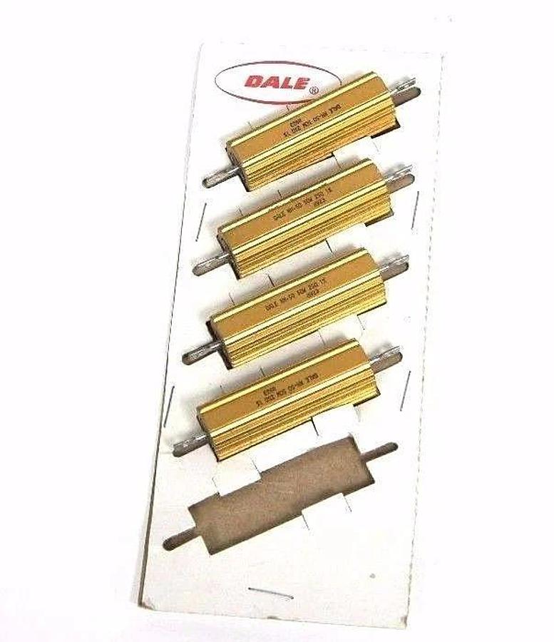 Used LOT OF 4 NEW DALE RESISTORS NH-50 50W 25 OHMS 1% 8923