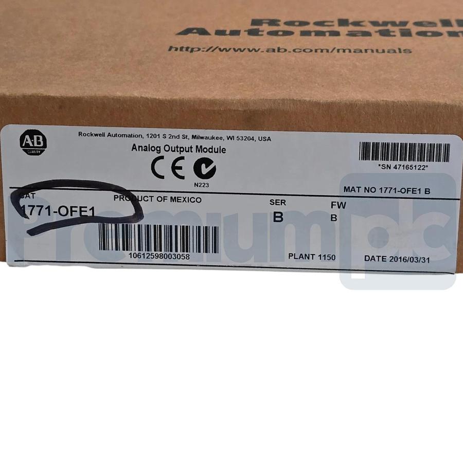 Surplus Allen Bradley 1771-OFE1 /B PLC-5 Analog Output Module FW. B 1771OFE1