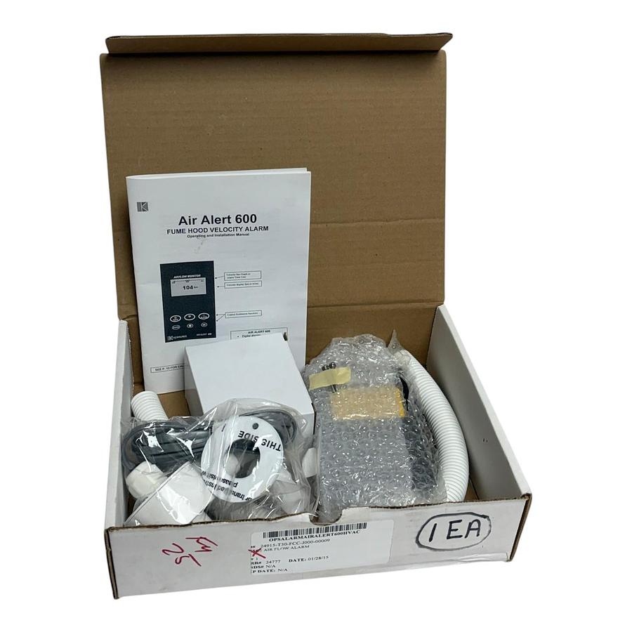 Used Kewaunee Air Alert 600 Fume Hood Velocity Airflow Monitor Alarm TEL X-018718