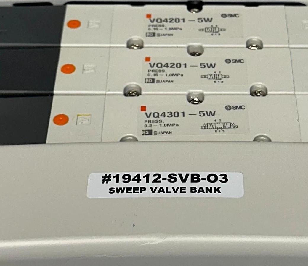 SMC 19412-SVB-03 / 19412SVB03 PNEUMATIC SWEEP VALVE BANK 3-PORT VQ4201-5W NSNP