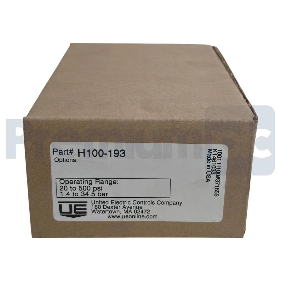 UE United Electric H100-193 Pressure Switch 20-500 psi 15A 480V NSMP