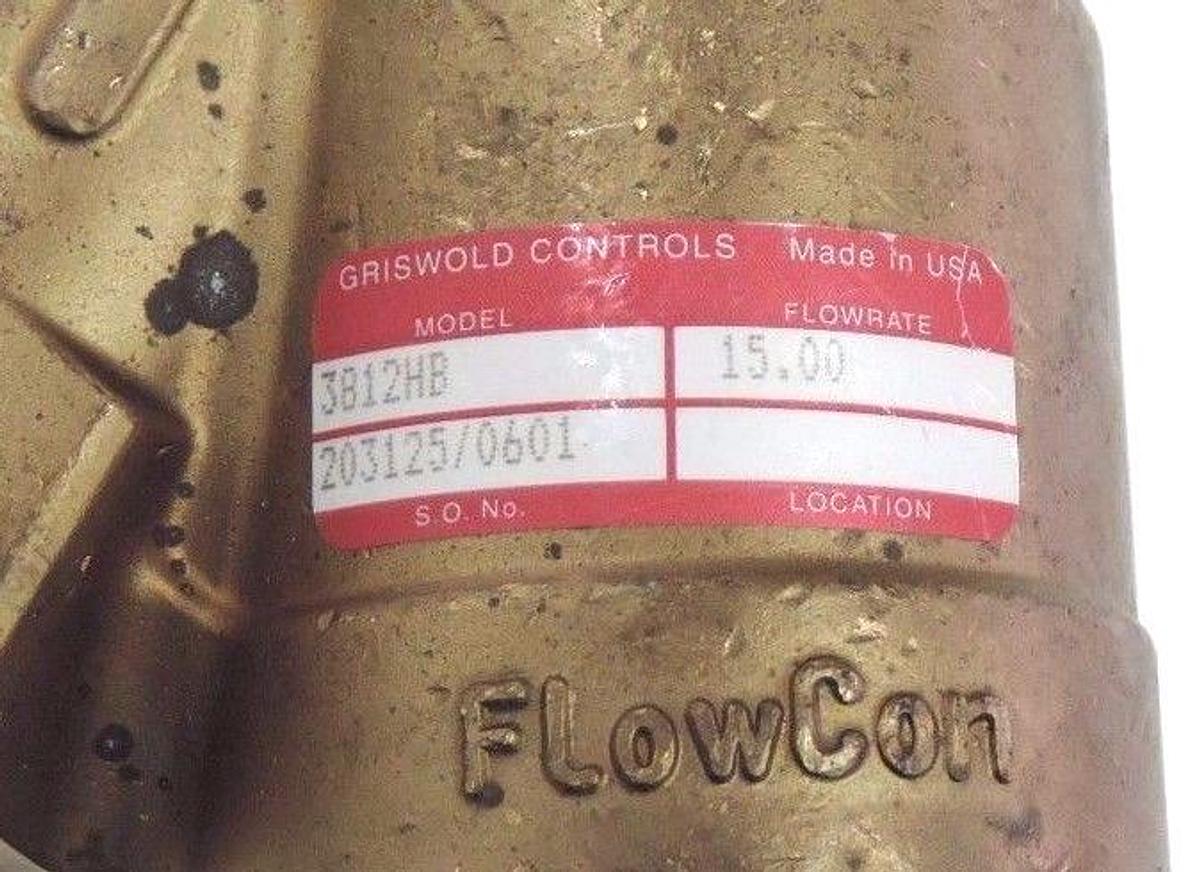 Used NEW GRISWOLD 3812HB CONTROL VALVE 1 1/4'', FLOW RATE 15