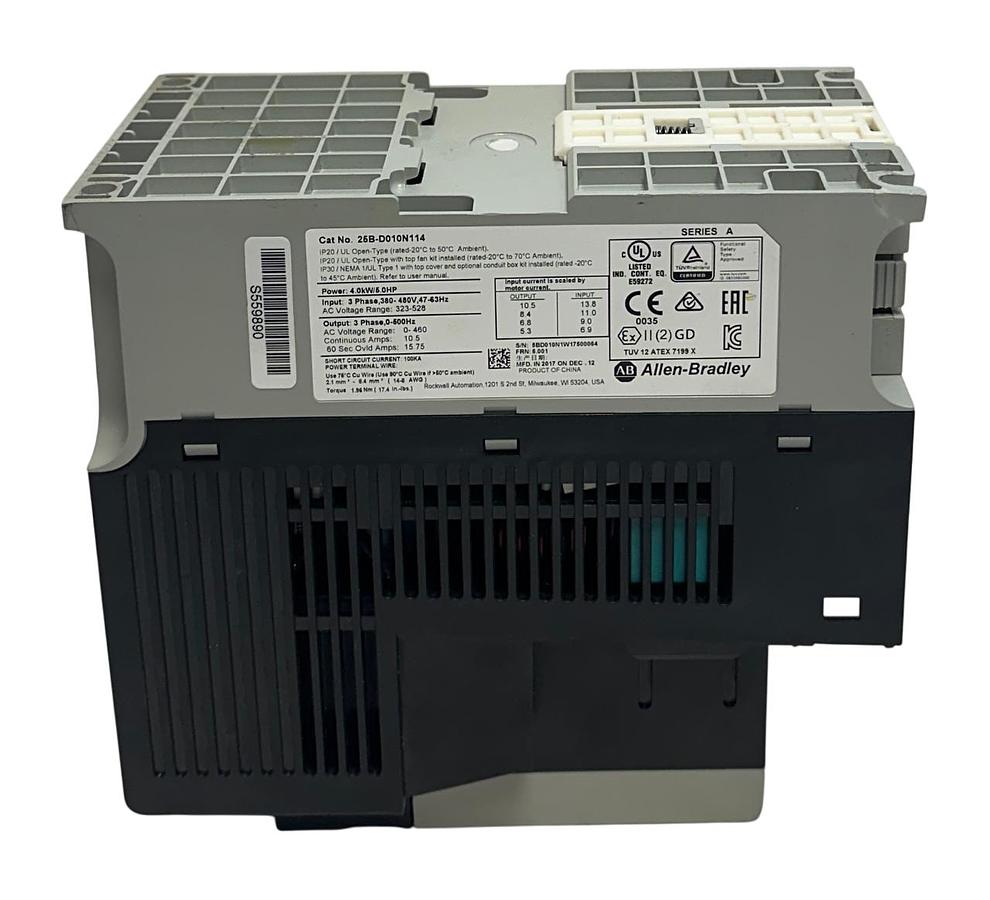 Used ALLEN BRADLEY 25B-D010N114 /A PowerFlex 525 AC DRIVE 4.0kW/5.0HP 3-PHASE USNP