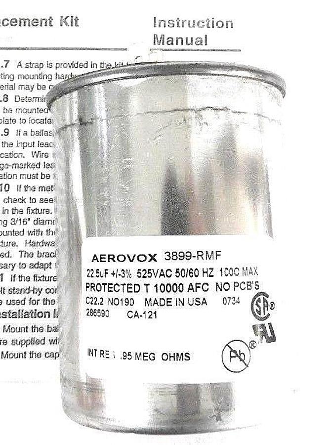 NIB HOLOPHANE RBKC10MHMTB BALLAST REPAIR KIT, 120/208/240/277V, GDZ0G1, 3899-RFM