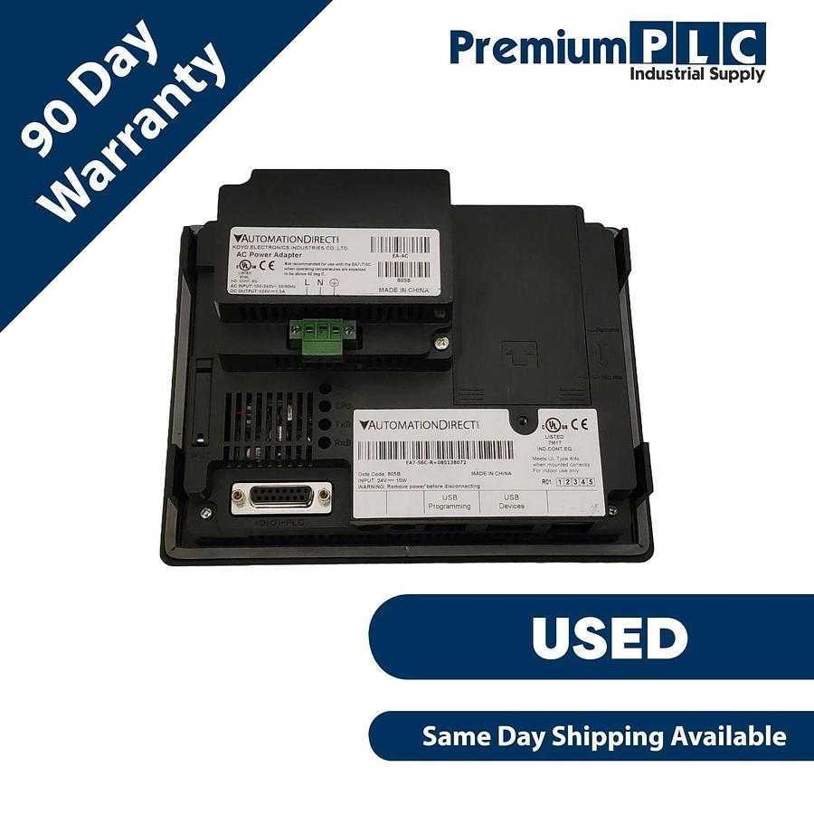 Used USED AUTOMATION DIRECT EA7-S6C-R+08513B072 TOUCH PANEL W/EA-AC AC POWER ADAPTER