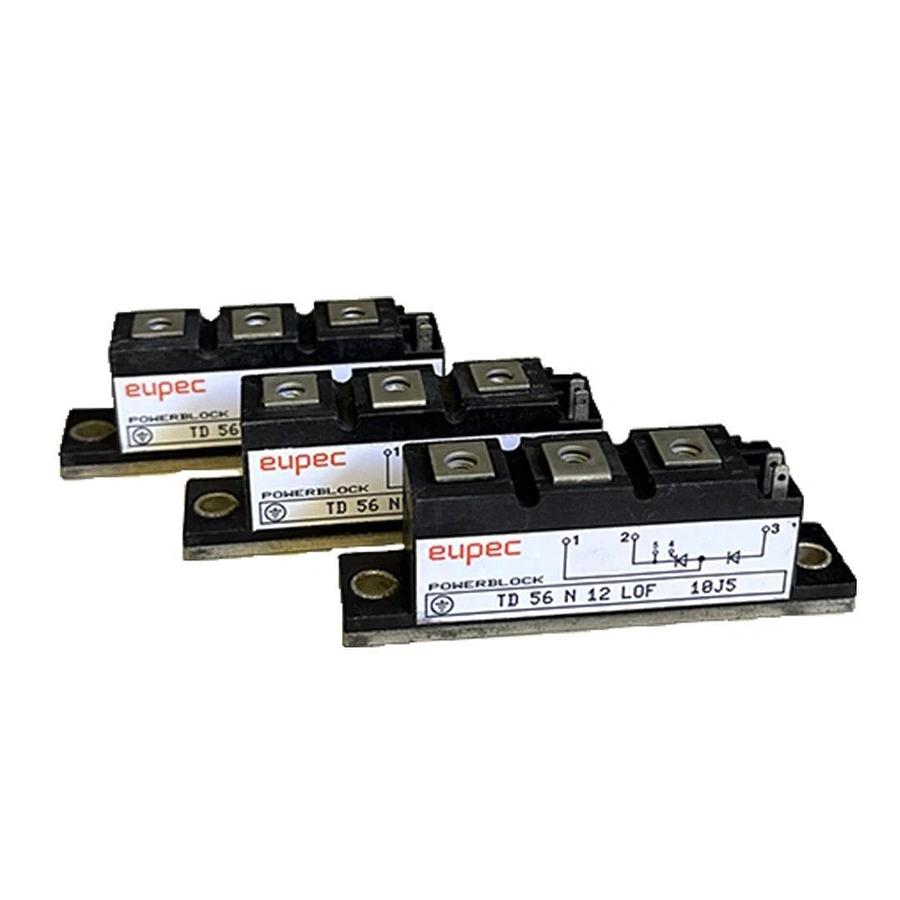 Used 3 INFINEON EUPEC TD 56 N 12 LOF / TD56N12LOF SCR POWER MODULES 1200V 56A