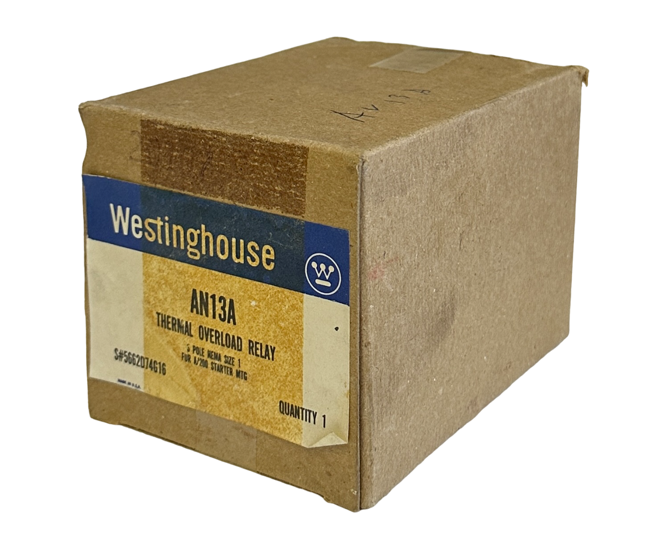 Used NEW WESTINGHOUSE AN13A / 5662D74G16 THERMAL OVERLOAD RELAY SIZE 1 FOR A/200 NSMP