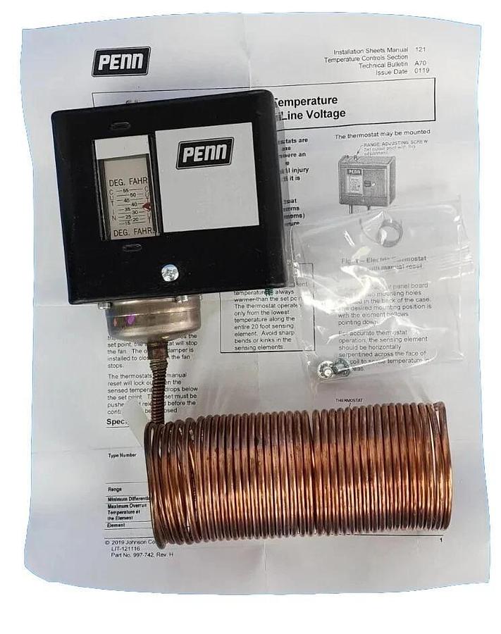 NIB JOHNSON CONTROLS A70GA-1C TEMPERATURE CONTROL 15 / 55 DEG F