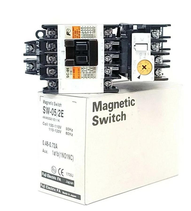 Used NIB FUJI ELECTRIC 4NW0G01E11K MAGNETIC SWITCH SW-05/2E, 0.48-0.72A