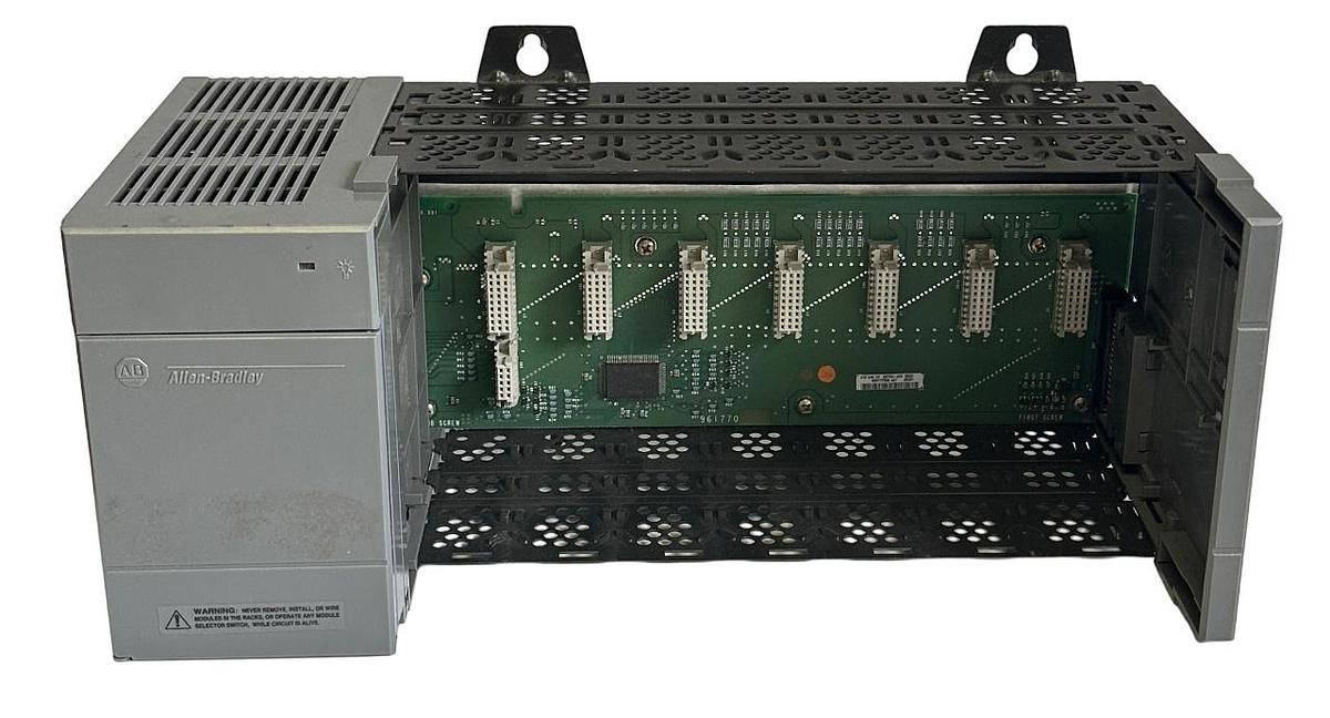 Used ALLEN BRADLEY 1746-P2 /C SLC 500 POWER SUPPLY W/ 1746-A7 /B 7-SLOT PLC CHASSIS