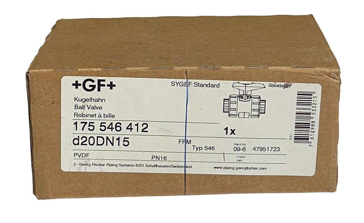 Used +GF+ GEORG FISCHER 175.546.412 / 175546412 MANUAL BALL VALVE 1/2'' SYGEF NSMP