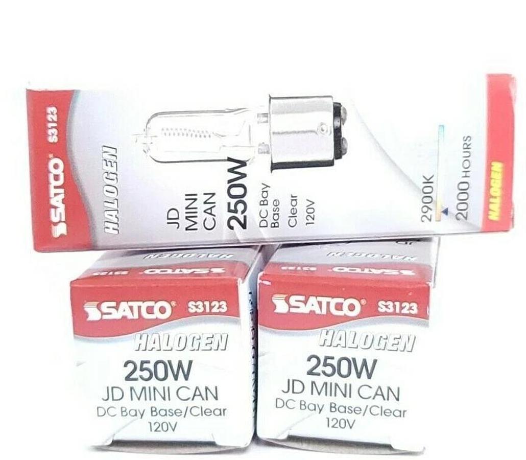 Used LOT OF 7 NEW SATCO S3123 LAMPS 250 WATT DC. BAY BASE-BA15D 120V