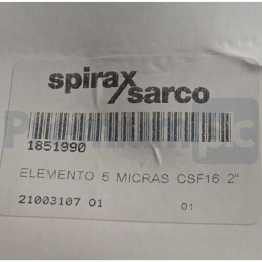 Used Spirax Sarco 2" CSF16 -S 10/30 Steam Filter Element S/S 5 Micron 1851990 NSMP