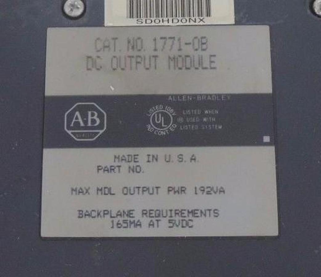 Used ALLEN BRADLEY 1771-OB DC OUTPUT MODULE 1771OB